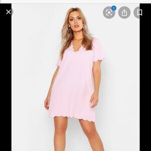 Boohoo Scalloped Edge Dress Plus Size